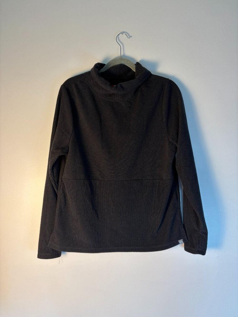 The American Outdoorsman Solid Black Cowlneck Ribbed Sweater